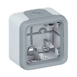 Boîtier étanche Plexo 1 poste pour montage en saillie - gris