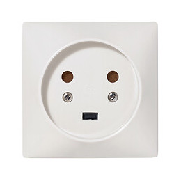 Socle 2P+T à vis avec éclips de protection 80x80mm-étiquette Gencod