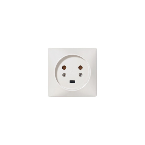 Socle 2P+T à vis avec éclips de protection 80x80mm-étiquette Gencod