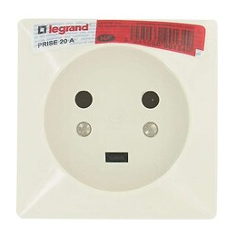 Socle 2P+T à vis avec éclips de protection 80x80mm-étiquette Gencod