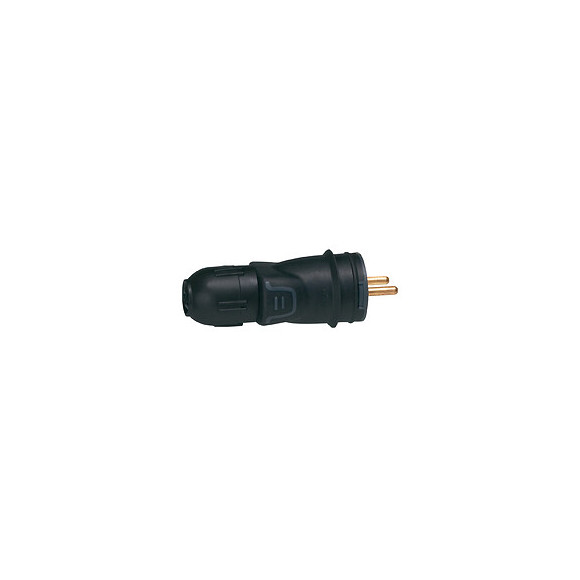 Fiche mâle caoutchouc 2P+T 16A IK08 connexion auto IP44