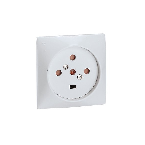 Socle 3P+N+T à vis avec éclips 80x80mm - étiquette avec Gencod