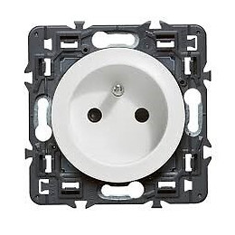 Prise de courant avec terre Céliane - blanc