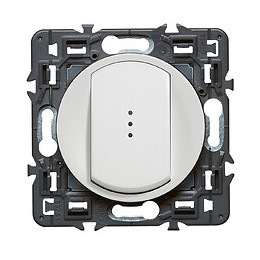 Poussoir lumineux -voyant fourni- Céliane Soft - 6A - Blanc