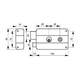 Serrure En Applique Thirard, Axe 60 Mm, À Poignée, Ouverture À Gauche