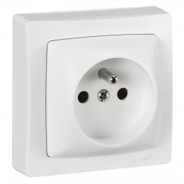 Prise de courant avec terre Appareillage Saillie bornes auto - blanc