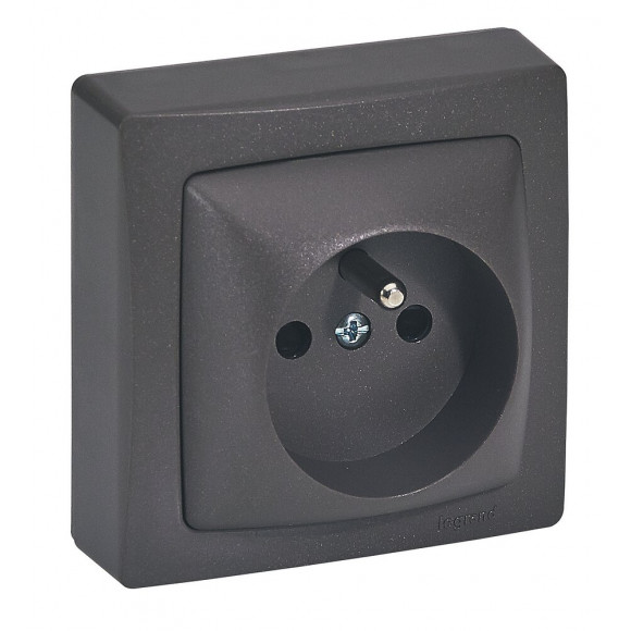 Prise de courant avec terre Appareillage Saillie bornes auto - Marron