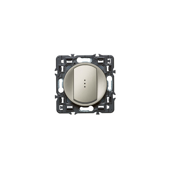 Poussoir lumineux -voyant fourni- Céliane Soft - 6A - Titane