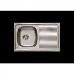 Evier en inox à encastrer. 1bac + 1 égouttoir.