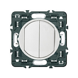 Double poussoir Céliane - 6A - blanc