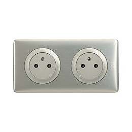 Double prise de courant Céliane Surface avec plaque + cadre saillie