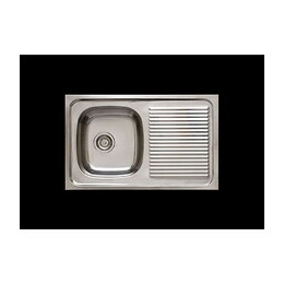 Evier en inox à encastrer. 1bac + 1 égouttoir.