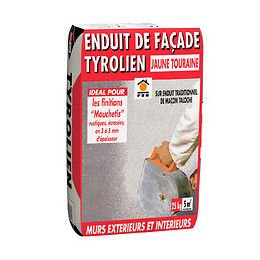 Enduit de façade tyrolien jaune tourraine 25kg