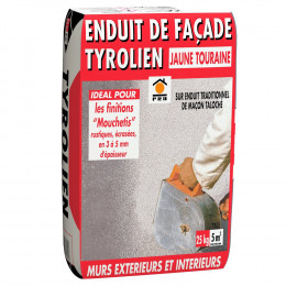 Enduit de façade tyrolien jaune tourraine 25kg