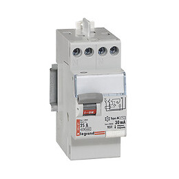 Interrupteur différentiel bipolaire - type AC 30mA - 25A