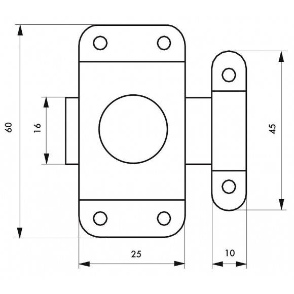 Verrou Automatique Thirard, Acier Zingué Gris