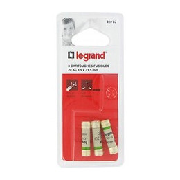 Cartouches fusibles pour porte-fusibles avec témoin - 8.5x31.5mm 20A