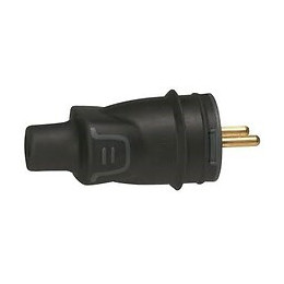 Fiche borne à vis 2P+T 16A IK08 IP44 à sortie droite