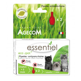 2 pipettes antiparasitaires ESSENTIEL Eco Spot pour chaton