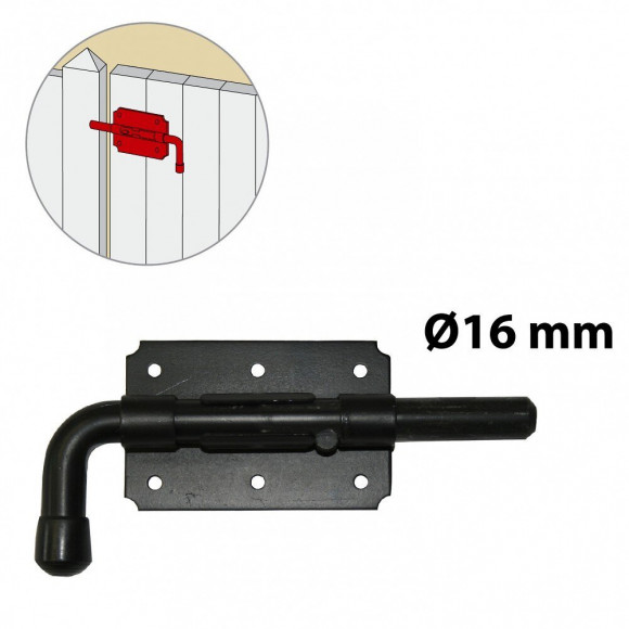 Verrou Pistolet Acier Prépeint, H.65 X L.175 X P.25 Mm