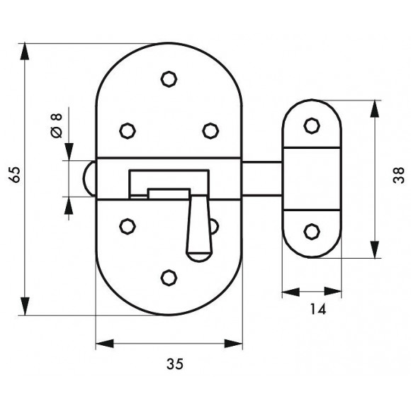 Targette À Pêne Rond Thirard, Acier Nickelé Gris