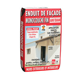Enduit de façade monocouche fin jaune tourraine 25kg