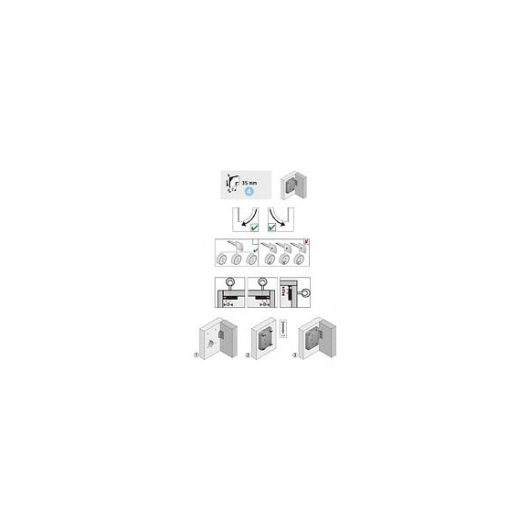 Serrure De Meuble Acier En Applique Hettich 35 Mm Réversible