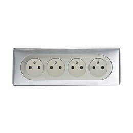 Quadruple prise de courant Céliane Surface complet+boîte à encastrer