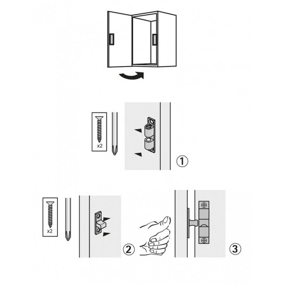 Loqueteau À Bille Laiton Hettich, L.12 X L.8 Mm