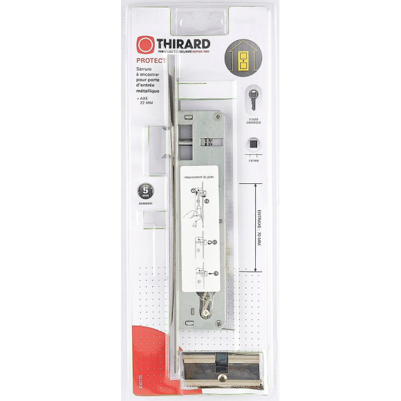 Serrure Encastrée Thirard, À Cylindre, Axe 22 Mm