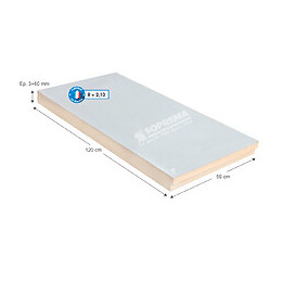 Panneau polystyrène extrudé + béton 120x59x6.3cm R 2,10