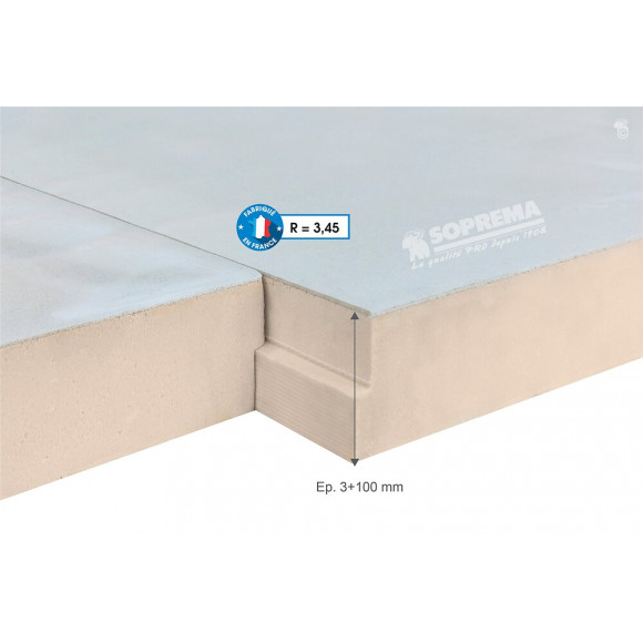 Panneau polystyrène extrudé + béton 120x59x10.3cm R 3,45