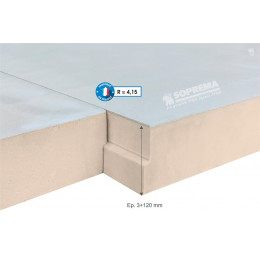Panneau polystyrène extrudé + béton 120x59x12.3cm R 4,15