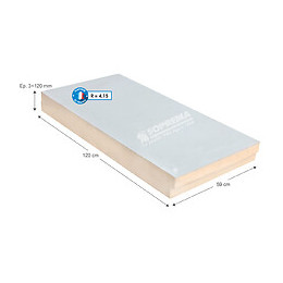 Panneau polystyrène extrudé + béton 120x59x12.3cm R 4,15