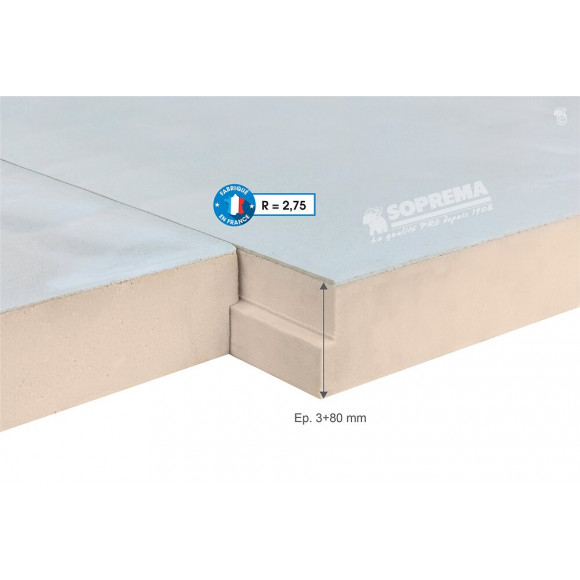 Panneau polystyrène extrudé + béton 120x59x8.3cm R 2,75