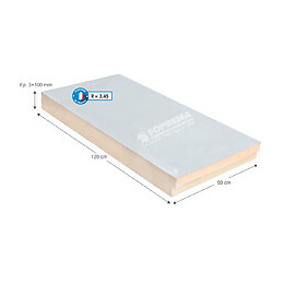 Panneau polystyrène extrudé + béton 120x59x10.3cm R 3,45