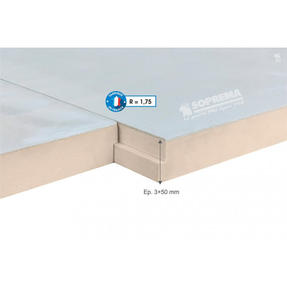 Panneau polystyrène extrudé + béton 120x59x5.3cm R 1,75