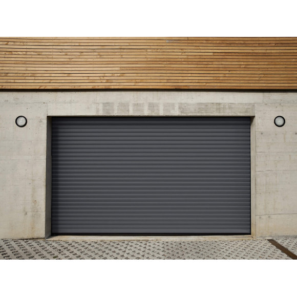 Porte de garage enroulable 2x2.40m alu Gris