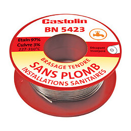 Fil étain instal sanit étain cuiv 3% diam 2 mm 100g ame décapante