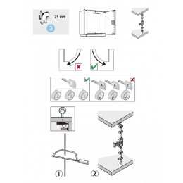Serrure De Meuble Acier À Espagnolette Hettich, Axe 25 Mm