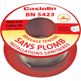 Fil étain instal sanit étain cuiv 3% diam 2 mm 100g ame décapante