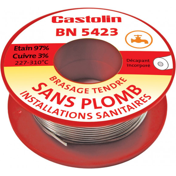 Fil étain instal sanit étain cuiv 3% diam 2 mm 100g ame décapante