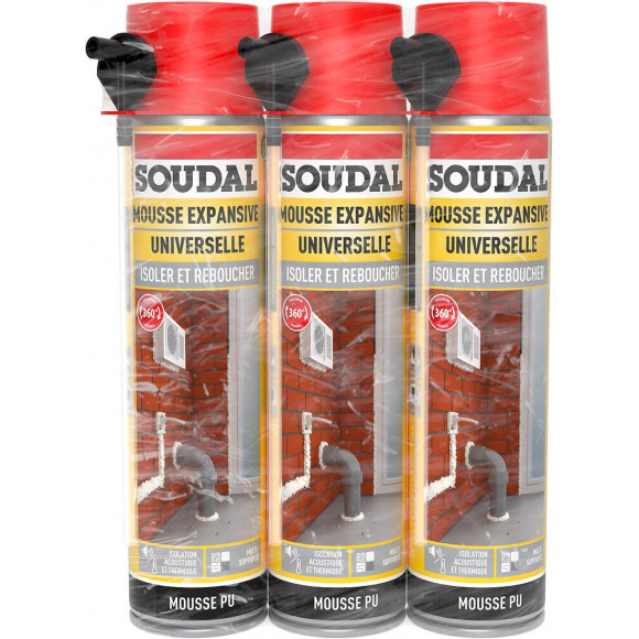 Mousse Isoler et Reboucher Manuelle 3x500ml