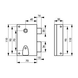 Serrure En Applique Thirard, Axe 40 Mm, À Poignée, Ouverture À Droite