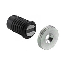 Lot De 2 Loqueteaux Magnétiques Plastique Hettich, L.14 X Diam.8 Mm