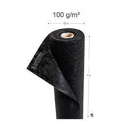 Feutre géotextile 100g/m2 noir pour drainage 25mx1m