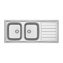 Evier à encastrer 1 bac + 1 égouttoir inox