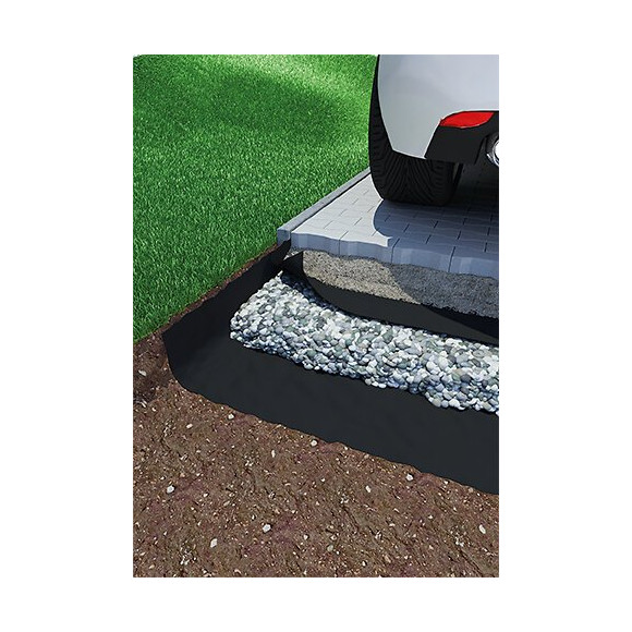 Feutre géotextile 100g/m2 noir pour drainage 25mx1m