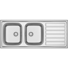 Evier à encastrer 1 bac + 1 égouttoir inox