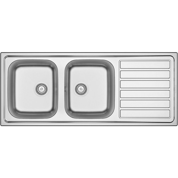 Evier à encastrer 1 bac + 1 égouttoir inox